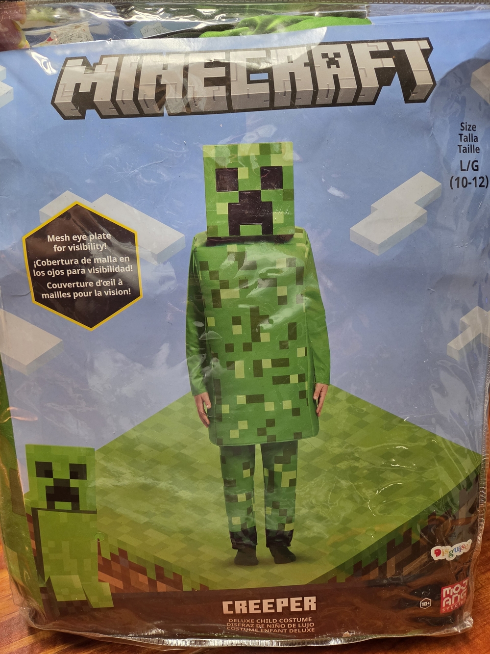 Creeper Kids Costume - Green -size LG 10-12
